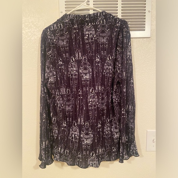 Dressed in LALA Long Sleeve Plissé Set in Interstellar Astronauts sz Large NWOT - Picture 8 of 12